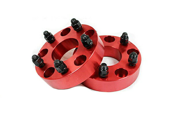 【沖縄・離島への配送不可】ワイドトレッドスペーサー 5穴 2枚組 PCD130 ボルトピッチM14X1.5 厚さ38.1mm レッド