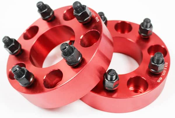 【沖縄・離島への配送不可】ワイドトレッドスペーサー 5穴 2枚組 PCD120.65 ボルトピッチ1/2X20 厚さ38.1mm レッド
