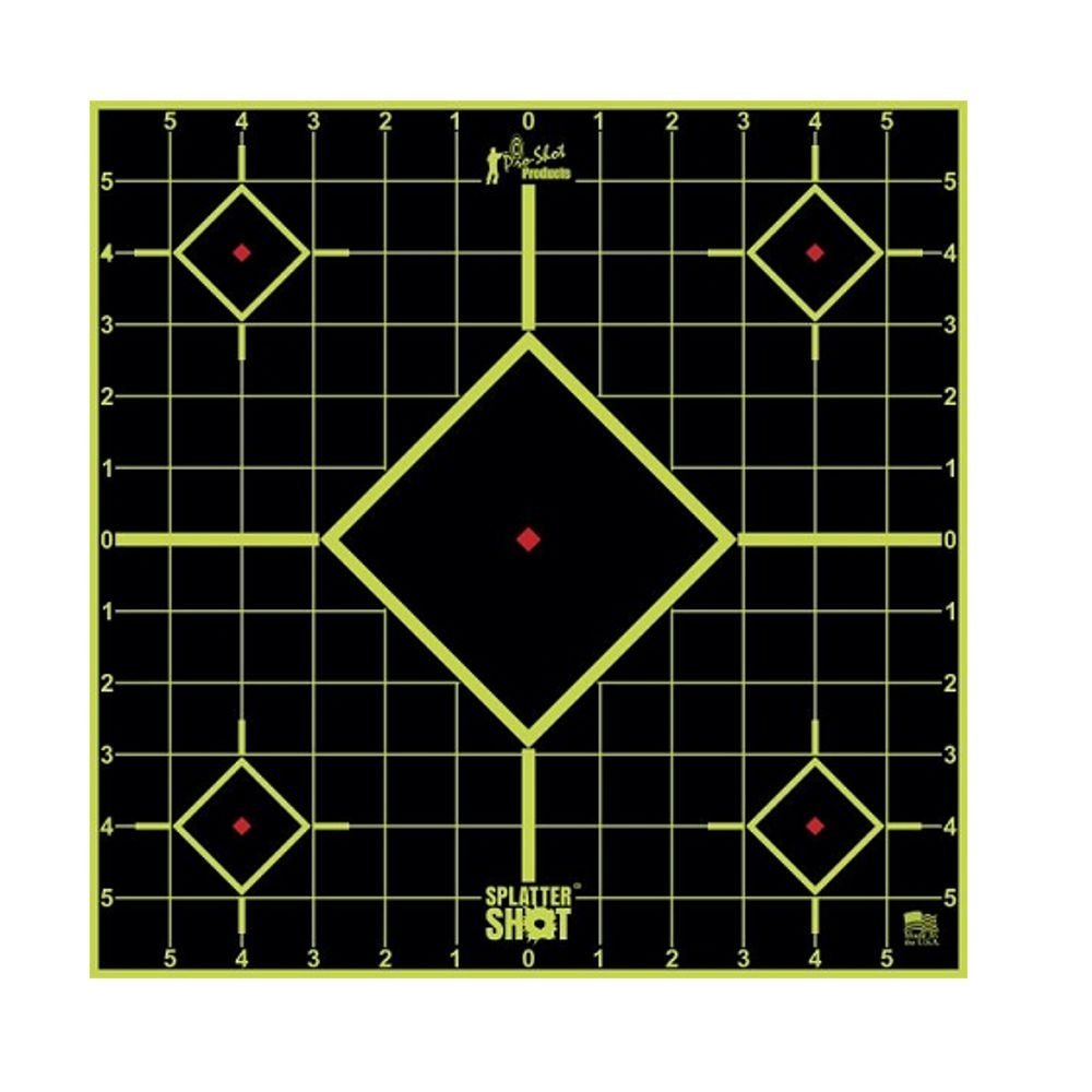 Pro-Shot プロショットSplatter Shot 12インチGreen Sight In Target Peel-and-Stick12枚 標的 的紙 実銃 ターゲット