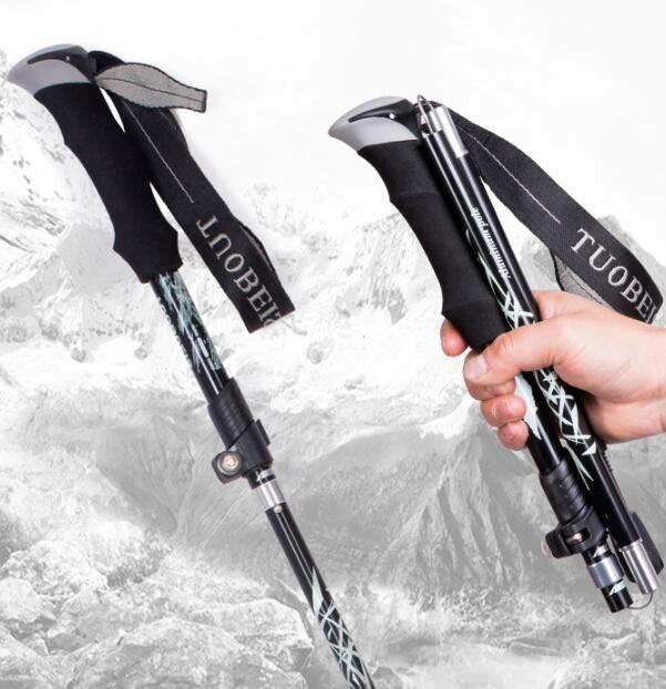 トレッキングポール 「2本セット」 登山ストック 折りたたみ式 ウォーキング ストック ステッキ ポール 登山 杖 アウトドア 収納バッグ付き