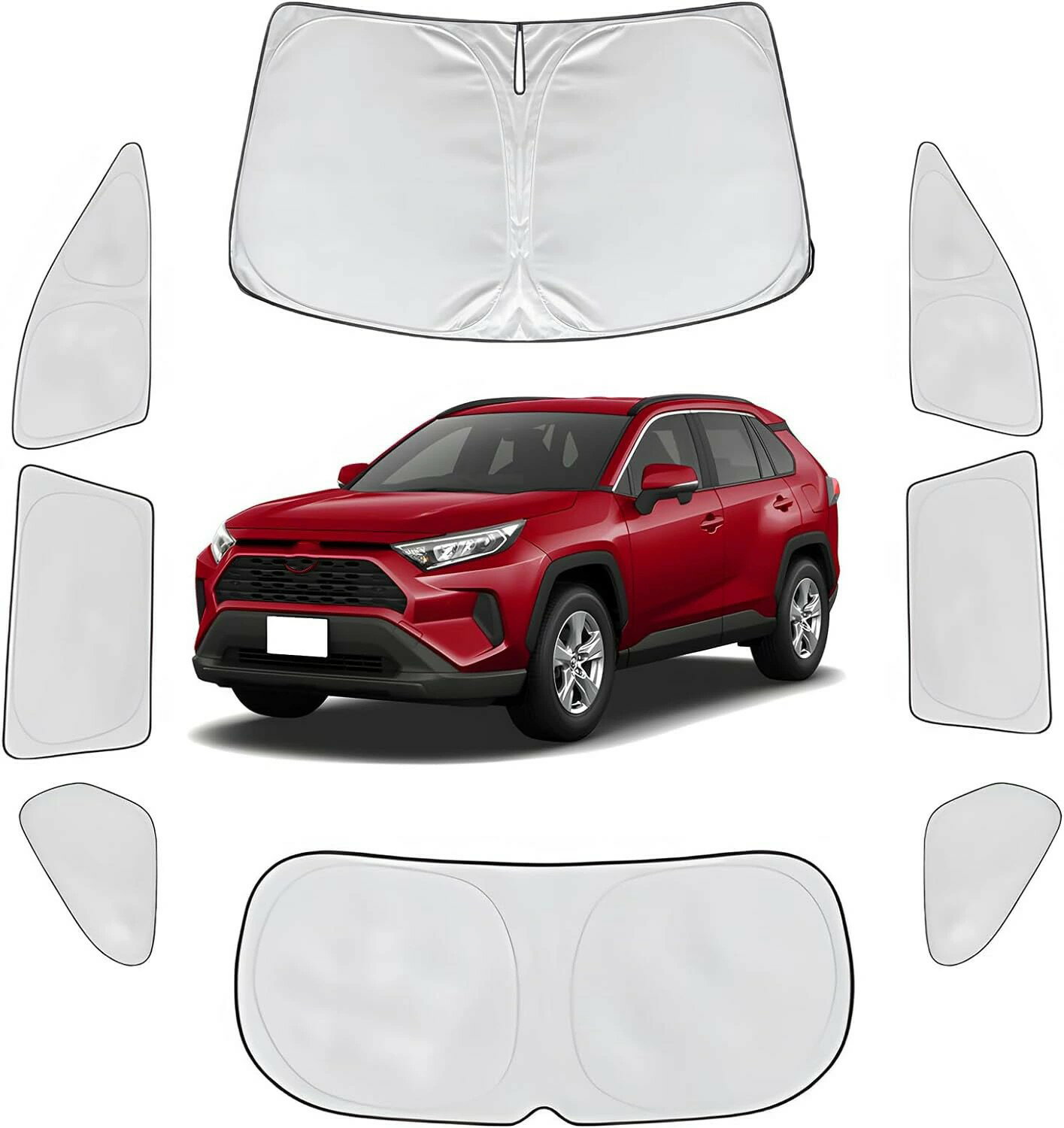 断熱 保温 uvカットトヨタ rav4 全窓サンシェード 50系 車中泊 断熱 フロント 遮光 リア 日除け uvカット アクセサリー (rav4 50系)車 rav4（2019〜現行）サンシェード カーテン 車中泊 (rav4(2019〜現行)全面セット)