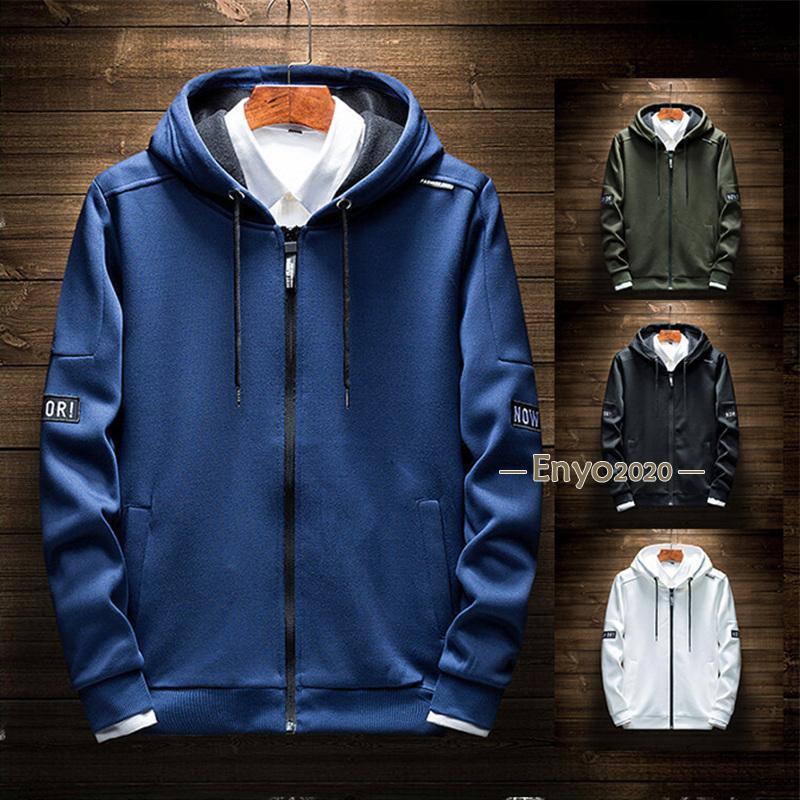 樂天商城 - ジップアップパーカー メンズ パーカー スウェット ジップパーカー 長袖 秋物 春服 フード付き ジャケット トップス アウター 羽織り ゆったり かっこいい