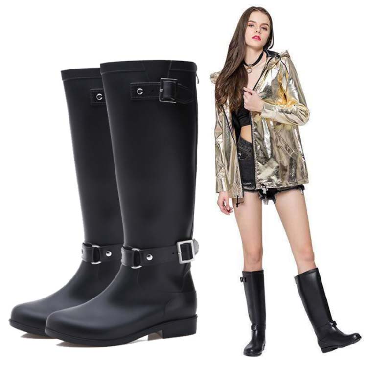 Longo Cinturón lateral Ladies Zapatos Botas de lluvia Zapatos rojos Zapatos de ingeniería Zapatos de campo Trabajo de campo Resistente a la lluvia Nieve Escuela Viaje Trabajo de agua Trabajo agrícola Zapatos de lluvia — vista 2
