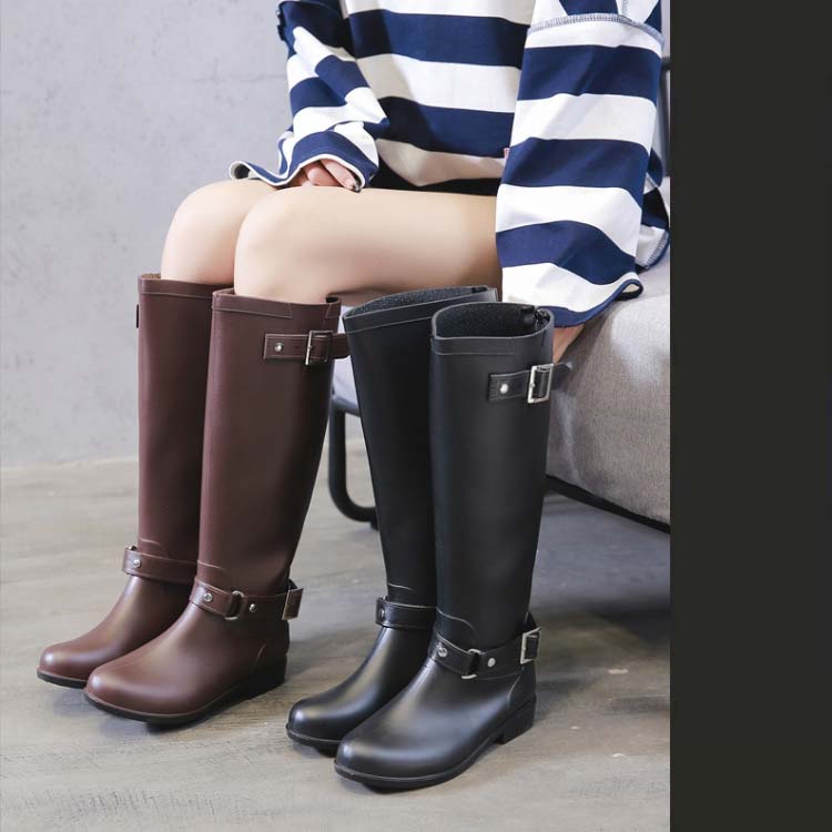 Longo Cinturón lateral Ladies Zapatos Botas de lluvia Zapatos rojos Zapatos de ingeniería Zapatos de campo Trabajo de campo Resistente a la lluvia Nieve Escuela Viaje Trabajo de agua Trabajo agrícola Zapatos de lluvia — vista 3