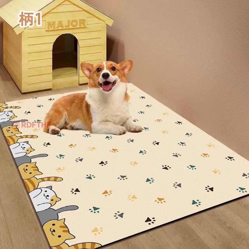 ラグマット 抗菌 防水 滑り止め 防水マット かわいい PVC 拭ける ペットマット カーペット 犬 猫 マット お手入れ簡単 汚れ防止 床暖房対応 リビング 下敷き [2]