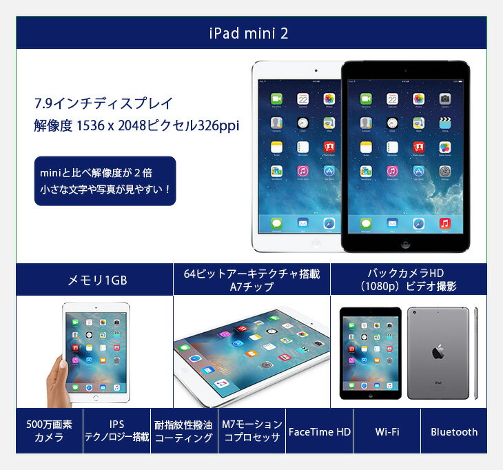Wi-Fiモデル iPad mini 第2世代 シルバー32GB 本体[Cランク] iPad 中古 送料無料 当社3ヶ月保証 - Image 2