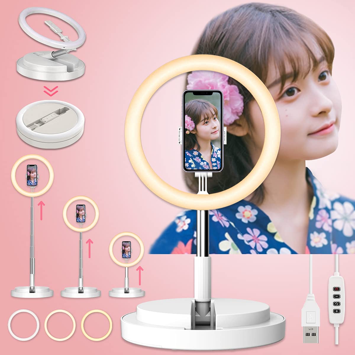 ֡300ߥݥͭLED󥰥饤 ޤꤿߥ ӥǥ饤 ޾߰μ ֥Ǽ USBż  饤  ⵱ 饤 Ĵ ̥ Ω YouTubeTikTokZoom饤֡ѡ饤 黣ƤŬѡפ򸫤