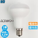 ＼ポイント12倍／【2個セット】LED電球 人感センサー E17 電球【4.2W 500LM 120秒】人感センサー付 40W相当 照明器具 人感センサー ライト電球色 昼光色 500LM 自動点灯 消灯 明暗センサー付 ガレージ 廊下灯 玄関灯 洗面所 階段 室内用 取付簡単 工事不要 節電