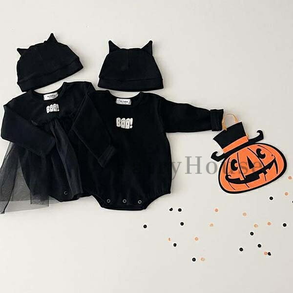 ハロウィン 服装 子供 ロンパース 長袖 ワンピース キッズ ベビー服 男の子 女の子 コスプレ 衣装 仮装 子供服 カバーオール 綿 新生児 赤ちゃん おしゃれ 可愛い Halloween 演出服 66cm 73cm 80cm 90cm 出産お祝い プレゼント 保育園 幼稚園 春秋冬