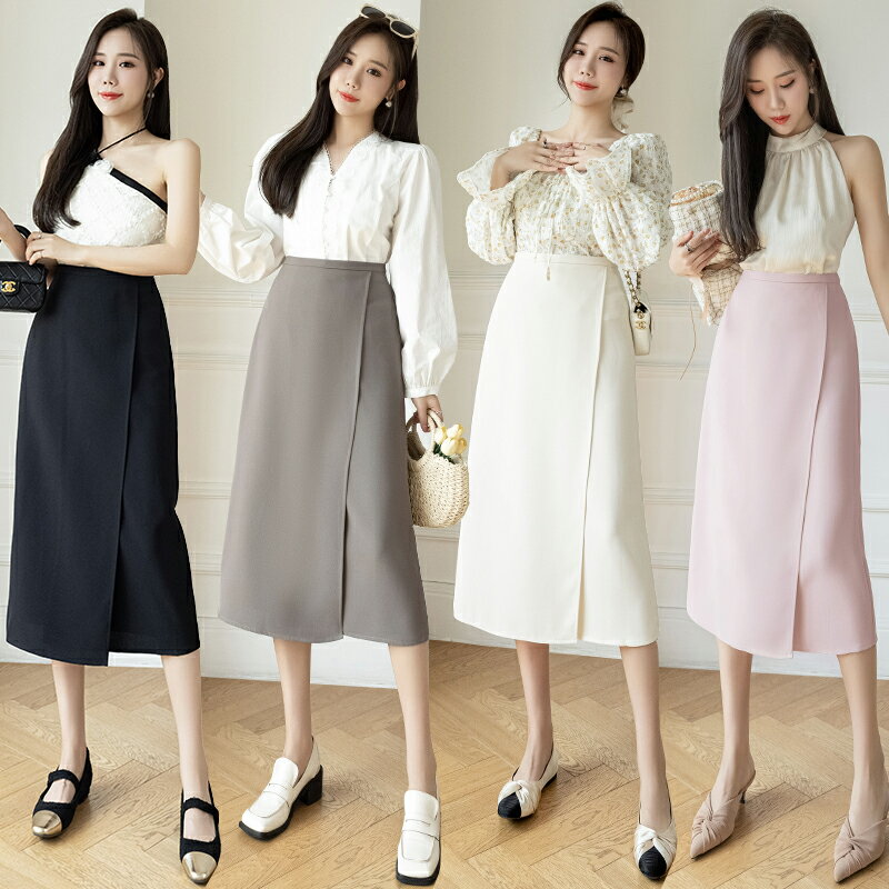 洋服 スカート ハイウエスト スカート半身 ミドル丈 Aラインスカート スリット入り レディース スカート カジュアル シンプル スタイリッシュ 不規則 ゆったり 美脚 脚長効果 着痩せ おしゃれ きれいめ 大人 OL 女性用 大学生 デート 旅に出る 写真を撮る 普段使い 通勤