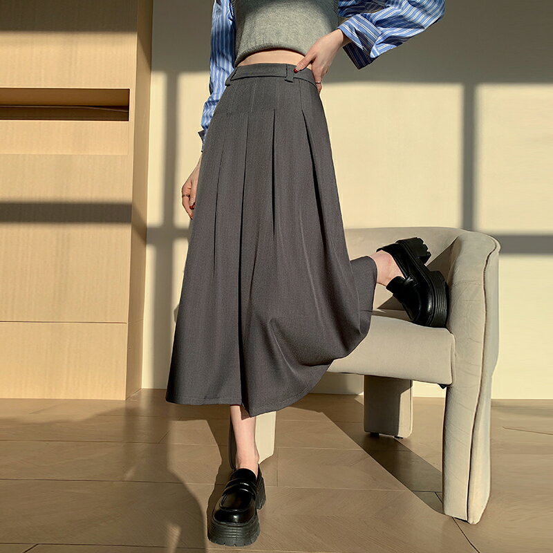 プリーツスカート 半身 洋服 スカート レディース スカート ハイウエスト ミドル丈 Aラインスカート JK ポケット付き 大きいサイズ スカート スタイリッシュ エレガンス カジュアル シンプル 無地 ゆったり 着痩せ 体型カバー お洒落 通勤 通学 普段着 大人 女性 大学生