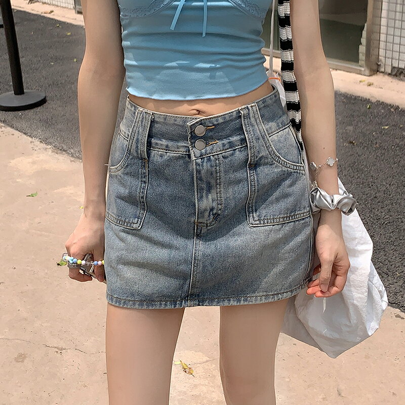 デニムスカート 半身 ミニスカート ハイウエスト ヒップ ハグ スカート レディース スカート Aラインスカート ポケット付き ベルトループ ミニスカート ヴィンテージ風 セクシー ショート丈 韓国ファッション 露出防止 無地 上品 脚長効果 着痩せ おしゃれ 普段使い 通勤通学