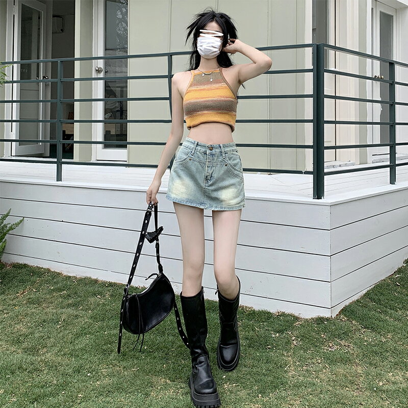 キュロットパンツ ハイウエスト 半身 デニムスカート ミニスカート ヒップ ハグ スカート レディース スカート Aラインスカート ポケット付き ベルトループ ミニスカート スタイリッシュ ヴィンテージ 韓国風 無地 美尻 脚長効果 着痩せ お洒落 きれいめ ショート丈 露出防止