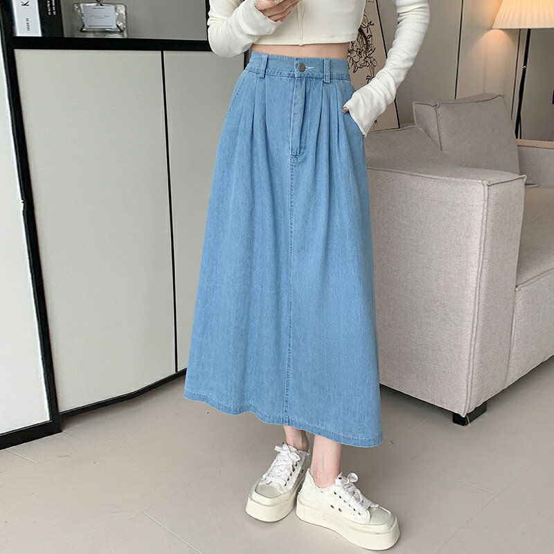 デニム 半身 スカート レディース スカート ハイウエスト Aラインスカート ミドル丈 ストレッチ ウエスト 大きいサイズ デニムスカート ポケット付き ヴィンテージ風 着痩せ おしゃれ ゆったり 体型カバー カジュアル シンプル キャンプ デート 旅に出る 普段使い 通勤 通学
