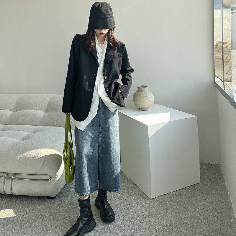 レディース スカート デニムスカート ハイウエスト ミドル丈 ヒップ ハグ スカート スリット入り 半身 デニムスカート ポケット付き ヴィンテージ風 カジュアル きれいめ シンプル 着痩せ ゆったり 体型カバー 可愛い 柔らか デート 旅に出る 写真を撮る 大人 女性用 大学生