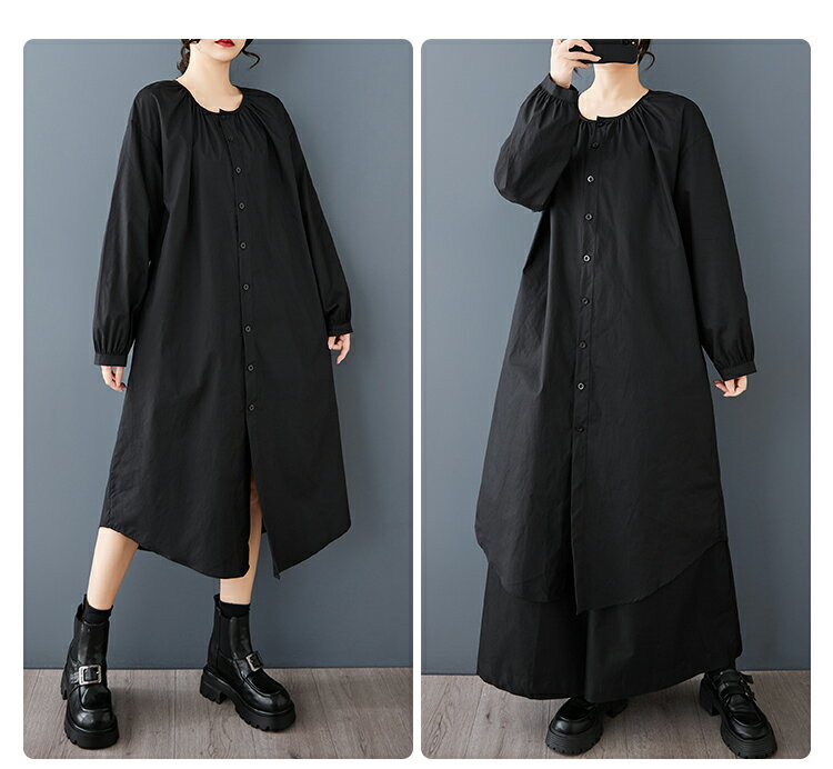 シャツワンピース ワンピース ロングワンピ レディース シングルブレスト 長袖 袖あり ドッキングワンピース ドッキング ロング丈 ナチュラル カジュアル エレガンス 袖あり かぶるタイプ ゆったり 体型カバー 着やせ コーデ コーディネータ 夏ワンピ お出かけ お呼ばれ