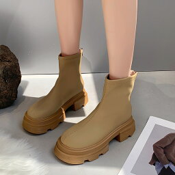 ショートブーツ レディース ブーツ 女性 ショートブーツ レインブーツ 革靴 レディース カジュアルシューズ 女性 春秋冬靴 防水 防寒 おしゃれ 人気 サイドゴア 女子 美脚 歩きやすい 走れる カーキ ブラック 22.5cm-25cm