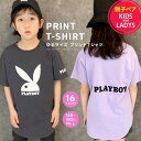 【送料無料】PLAYBOY Tシャツ キッズ 子供服 男の子 女の子 レディース 半袖Tシャツ プレイボーイ プリント ジュニア BIGシルエット ビック ビッグ バックプリント ストリート ブランド 140cm 150cm 160cm M L 「P23-00」