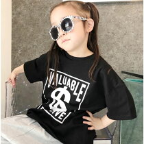 キッズ子供服Tシャツティーシャツ女の子ビックTシャツビッグTシャツダンスゆったり大きめ大きいガールズプリントTシャツジュニア韓国子供服110cm120cm130cm140cm150cm160cm「429-00」