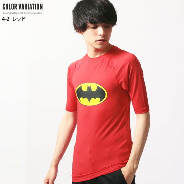 《2枚目半額クーポン》☆送料無料×JURIA kids☆ メンズ バットマン 半袖ラッシュガード Tシャツ「BS39-105」