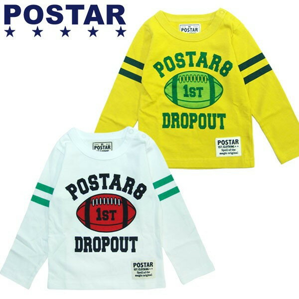 【799円均一】キッズ ロンT 子供服 男の子 ボーイズ ベビー服 長袖Tシャツ ティーシャツ プリントTシャツ アメカジ ジュニア 80cm 90cm 95cm 100cm 110cm 120cm 130cm ポスター POSTAR 「1641-01」