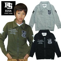 「3641-13」RUSKワッペン付きコーチジャケットラスクキッズジュニア子供服男の子ボーイズアウターワッペン付コーチジャケット長袖