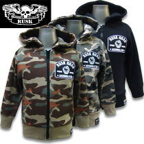 キッズ子供服ベビー服パーカーCAMO柄迷彩フルジップ男の子ボーイズアメカジ100cmRUSKラスク「3441-13」