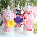 ◆サイズ欠けのためSALE◆セール お祭り 夏祭り 犬服 浴衣 ゆかた 着物 和装 花柄 和風 ワンピース 花火大会 帯風 艶やか トップス りぼん 春 夏 秋...