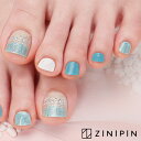 フット ネイルシール ペディキュア 貼るだけ 簡単 ネイルシール フット 【ブルーシーラメ】夏 ジェルネイルシール ペディキュア ブルー ラメ パール クリア ...