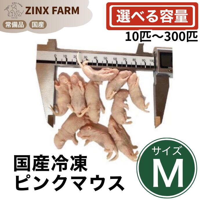 【国産】冷凍ピンクマウス M 即日発送 同梱可 選べる容量 10匹 20匹 30匹 50匹 100匹 200匹 300匹 エサ 餌 フード 冷凍マウス ネズミ ねずみ 小動物 爬虫類 両生類の餌