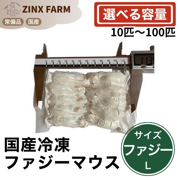 【国産】冷凍ファジーマウス L 即日発送 同梱可 選べる容量 10匹 20匹 30匹 50匹 100匹 エサ 餌 フード 冷凍マウス ネズミ ねずみ 小動物 爬虫類 両生類の餌