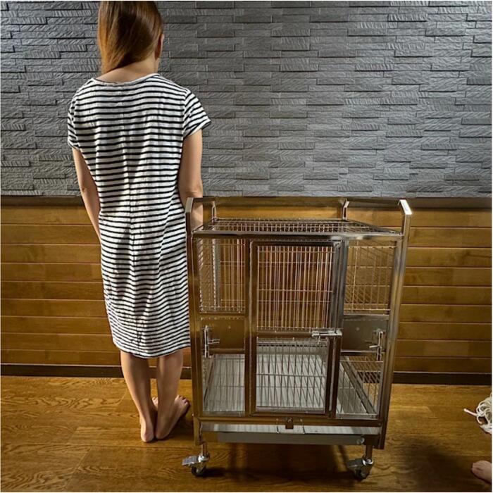 新品未開封 ステンレスケージ バードケージ 鳥かご 鳥小屋 バードスタンド 鳥籠 鳥 ケージ 幅590 奥500 高920