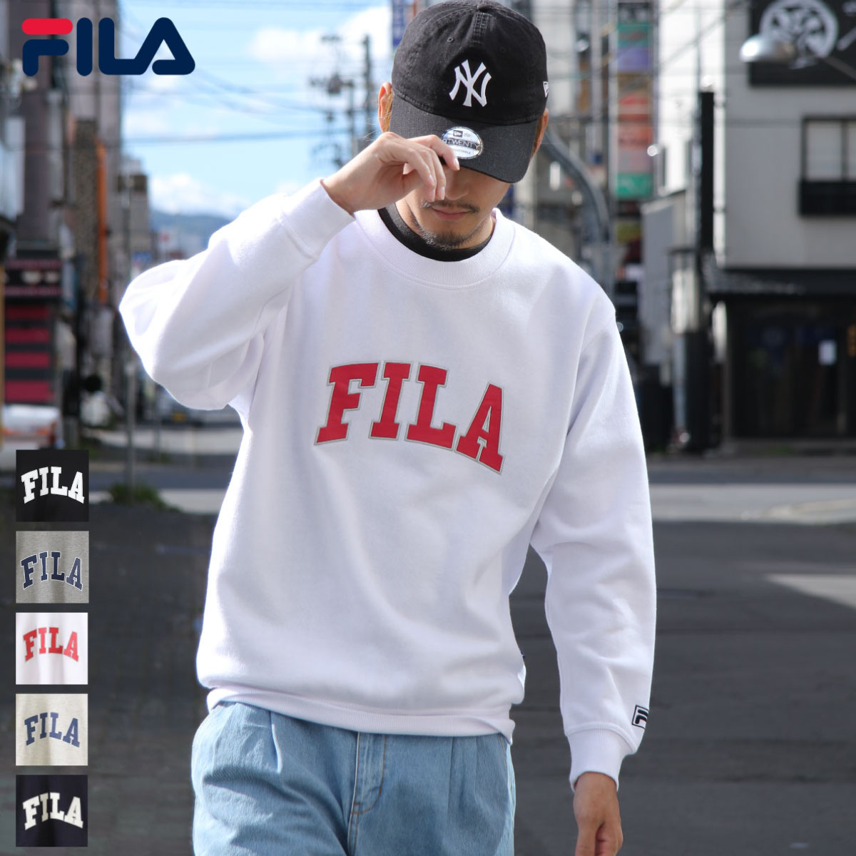 FILA トレーナー メンズ スウェット クルーネック カレッジロゴ ロゴ フィラ ZIP ジップ (fh7931)のサムネイル
