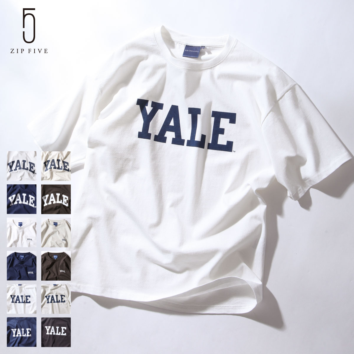 Tシャツ メンズ 半袖 クルーネック ロゴプリント ビッグシルエット カレッジロゴ ワンポイント ZIP ジップ(22013-11gy)＃のサムネイル