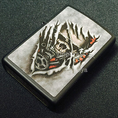 【ZIPPO】ジッポ/ジッポー SKULL GEARS ドクロ　ブラックマット　28882