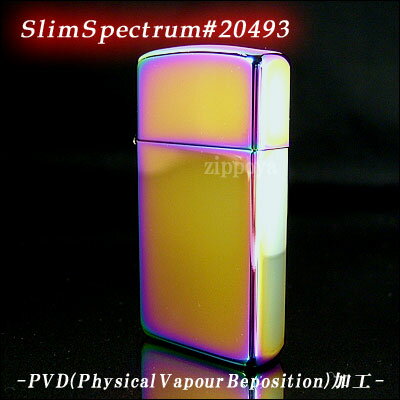 スリムＺｉｐｐｏ ZIPPO ジッポー ジッポライター Slim Spectrum スリム版 虹色スペクトラム PVD加工 20493