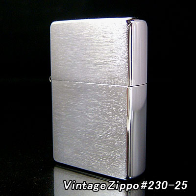 【ZIPPO】ジッポ/ジッポー Vintage Brush Chrome ツヤ無し シルバー 線無し フラットタイプのビンテージ 230-25