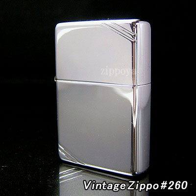 【ZIPPO】ジッポ/ジッポー Vintage Polish Chrome ツヤ有り シルバー 線有り フラットタイプのビンテージ 260