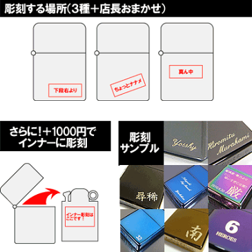 zippo ジッポ/ジッポー ライター 名入れ 喜ばれる！世界で1つのオリジナル（完成イメージ画像を確認できる・ジッポ文字彫刻ギフトセット）