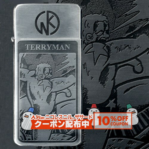 ※ZIPPO社製ライターではありません 薄型オイルライター『Briquet（ブリケ）』から「キン肉マン」シリーズ新登場！ 漫画のワンカットがそのまま切り取られ、キャラクターたちが生き生きとしているこちらのシリーズ。 あまり商品化されない名脇役たちがいるのも嬉しい。厚さが約8ミリしかない超薄型のフリントオイルライター。着火動作はZIPPOとほぼ同じで、フタを開けてフリントホイールを回し、火花をオイルに引火させます。 最大の特徴はやはりこの薄さ。ポケットに入れていても膨らまず、ほとんど着崩れを起こしません。 ・本体加工：シルバーメッキいぶし加工、エッチング・サイズ（約）：34mm×68mm×8mm・重さ（約）：60g・2年保証・オイル充填用スポイト付き・特製BOX入り以下の点をご了承の上ご購入ください※ZIPPO社製ライターではありません。※オイルはZIPPO社製純正オイル、フリント（発火石）はZIPPO社製純正フリントをお使いいただけます。※表面のメッキ金属の特性上、加工工程や袋の出し入れ等でどうしても細かな傷がついてしまいますが、避けられません。※オイルと発火石をセットにできるギフトBOXに入れてのラッピングはできません。レビューを投稿頂いた方に最大300円OFFクーポンを差し上げます。レビュー投稿後、数時間程度で発行されます。