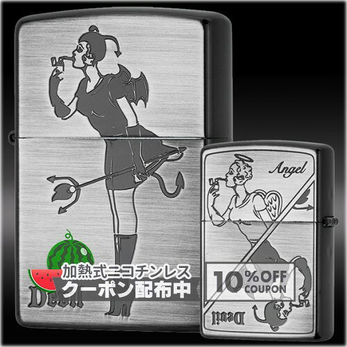 エンジェル＆デビル デビル ガール ◆ZIPPO ジッポー オイル ライター 喫煙具 zippo ウィンディ -Angel & Devil Girl- 天使と悪魔 Windy ◇10%OFFクーポン配布中