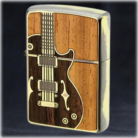 アンティーク ギター BS 両面加工 ZIPPO ジッポー オイル ライター 喫煙具 -Antique Style Guitar Brass Both Side Design-