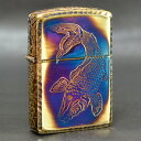 唐草 -鯉- 5面加工 BRいぶし ◆喫煙具 ZIPPO ジッポー オイルライター アーマー ARMOR こい Carp ブラスいぶし 真鍮 和柄 渋い