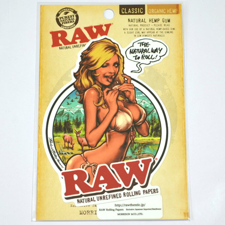 RAW ガールステッカー 1枚 耐水性有り（ガール1人）◆手巻き シャグ RYO タバコ 喫煙具 ロウ RYO ナチュ..