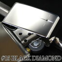 スターリング シルバー #15 天然ブラックダイヤ ◆ZIPPO ジッポー オイル ライター 喫煙具 Sterling Silver 純銀 天然石 Black Diamond