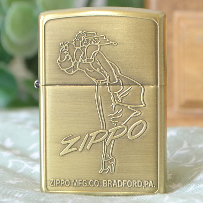 レトロモチーフ RETRO MOTIF◆喫煙具 ZIPPO ジッポー オイルライター 金色 真鍮古美 WINDY ウィンディ