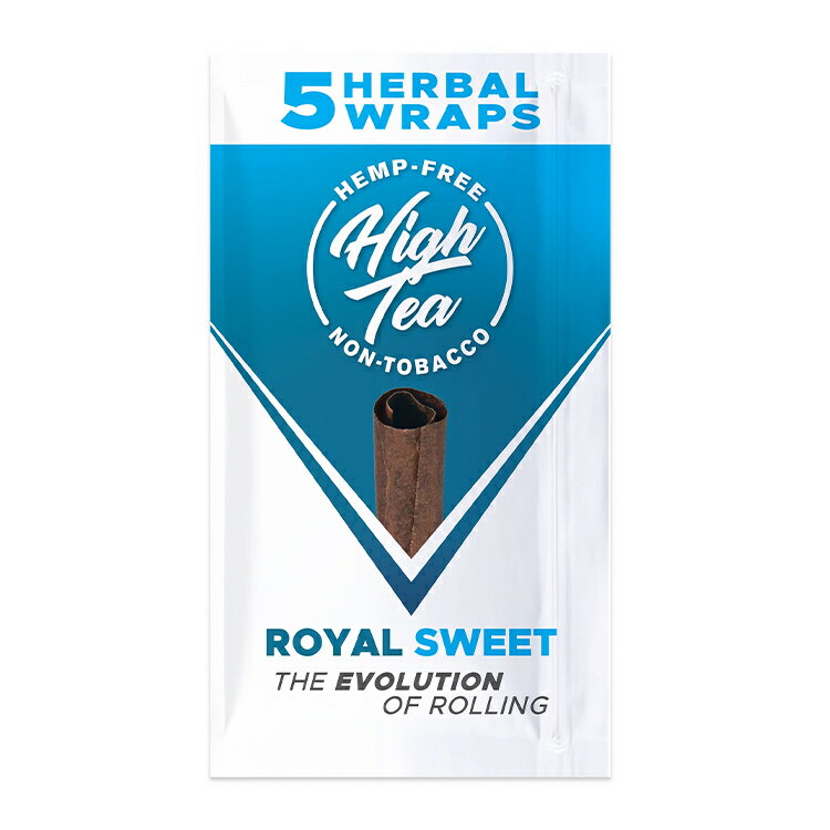 メール便について ● High Teaハーバルブランツ カモミール、マテ茶、カカオから作られたハーバルブラントラップ。 Royal Sweet：自然なカカオを含んだ甘い香り。 1パック5枚入り。タバコ＆ニコチンフリー。 ≪商品詳細≫ フレー...