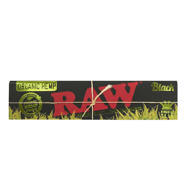 【メール便対応】 RAW BLACK ORGANIC HEMP キングサイズスリム 108mm ブラック