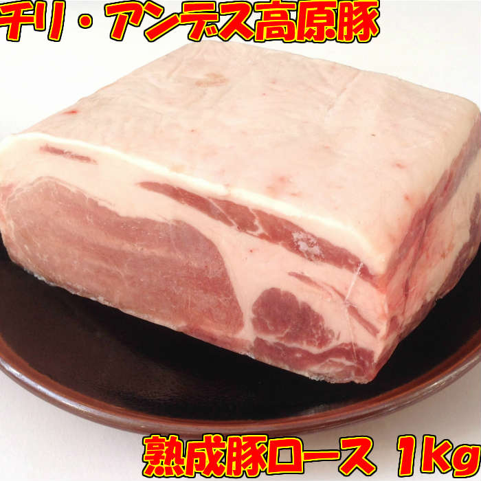 ＝【熟成 豚ロース ブロック 1kg】＝ローストポークに！とんかつに！チリ産冷凍熟成豚ロースブロック1kg業務用/トンカツ/ソテー/チャップ/チャーシュー/煮豚