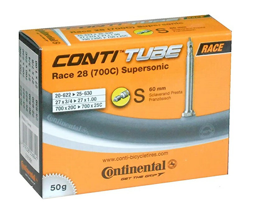 ●Continental(コンチネンタル) Race 28 SuperSonic Tube(レース28 スーパーソニック チューブ) バルブ長:60mm 700x20-25C 仏式バルブ 国内正規代理店品